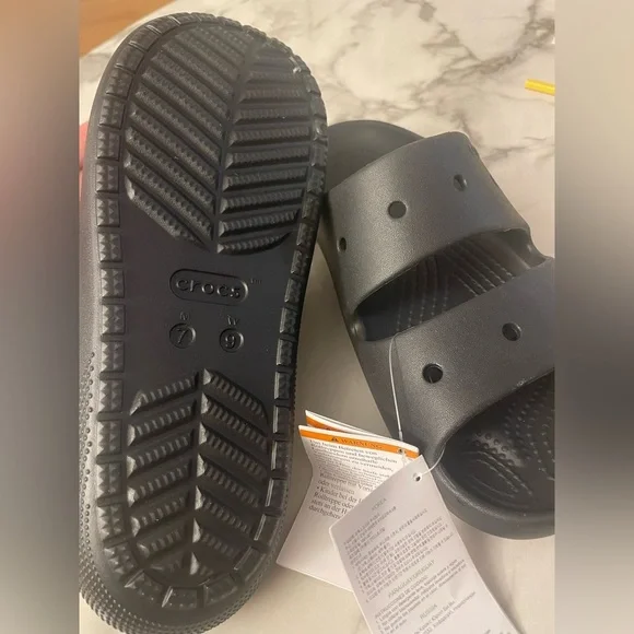 CROCS Women's Black Slide Sandals - Picture 2 of 6